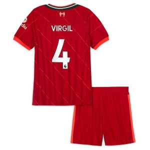 Camisola Liverpool Virgil van Dijk 4 Criança 1º Equipamento 2021-22