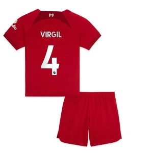Camisola Liverpool Virgil van Dijk 4 Criança 1º Equipamento 2022-23